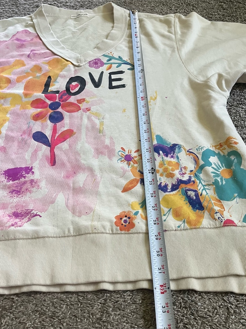 Natural Life | Life is a Canvas Oversized Sweatshirt Love Paint Boho Watercolor - Picture 7 of 9